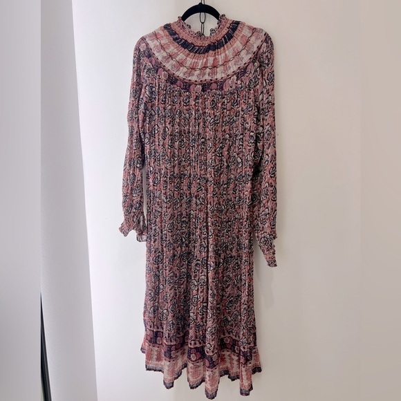 Vintage 1970s Indian Gauze Cotton Dress, Kaftan with Balloon Sleeves - Picture 4 of 4